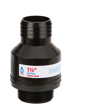 Drainage Industries 1-1/2 In. ABS Thermoplastic Full-Flow Sump Pump Check Valve CV01.5